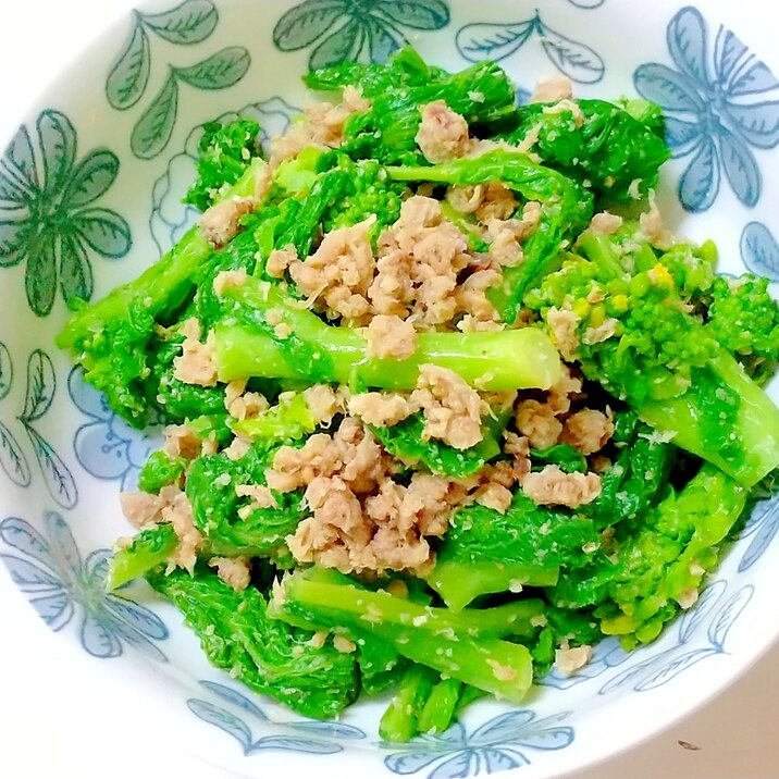 菜花とさば味噌フレークの胡麻和え